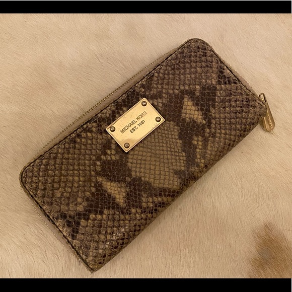 Michael Kors Python Skin Zip Wallet - Picture 6 of 11